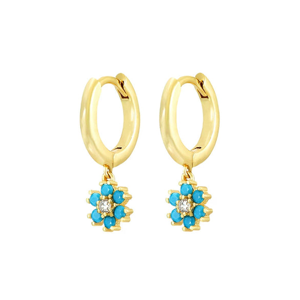Wholesale Women's Luxury Geometric Zircon Earring Sets Copper Purely Handmade