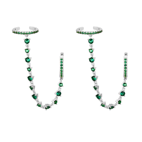 Wholesale Women's Luxury Geometric Zircon Earring Sets Copper Purely Handmade