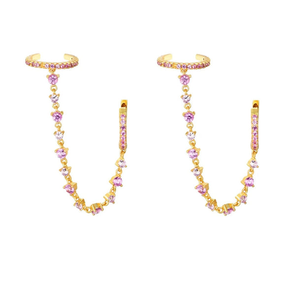 Wholesale Women's Luxury Geometric Zircon Earring Sets Copper Purely Handmade
