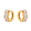 Wholesale Women's Luxury Geometric Zircon Earring Sets Copper Purely Handmade