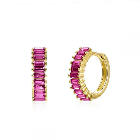 Wholesale Women's Luxury Geometric Zircon Earring Sets Copper Purely Handmade