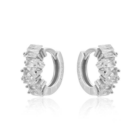 Wholesale Women's Luxury Geometric Zircon Earring Sets Copper Purely Handmade