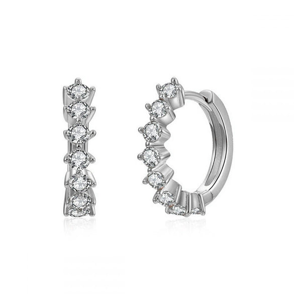 Wholesale Women's Luxury Geometric Zircon Earring Sets Copper Purely Handmade