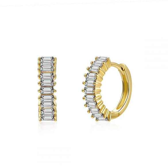 Wholesale Women's Luxury Geometric Zircon Earring Sets Copper Purely Handmade
