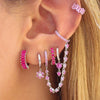 Wholesale Women's Luxury Geometric Zircon Earring Sets Copper Purely Handmade