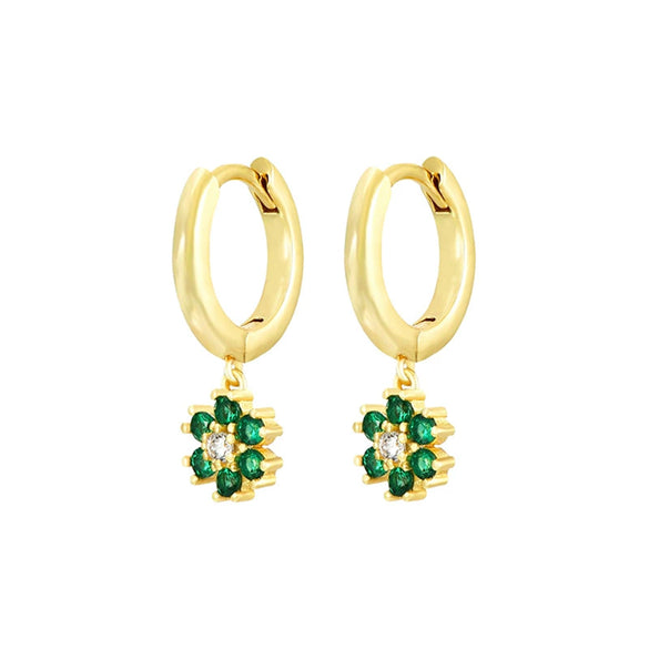 Wholesale Women's Luxury Geometric Zircon Earring Sets Copper Purely Handmade
