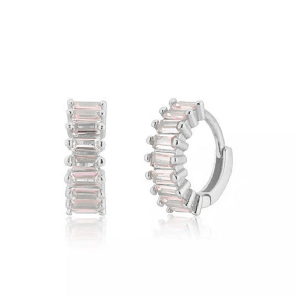Wholesale Women's Luxury Geometric Zircon Earring Sets Copper Purely Handmade