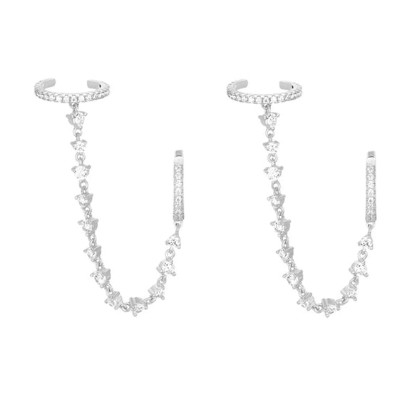 Wholesale Women's Luxury Geometric Zircon Earring Sets Copper Purely Handmade