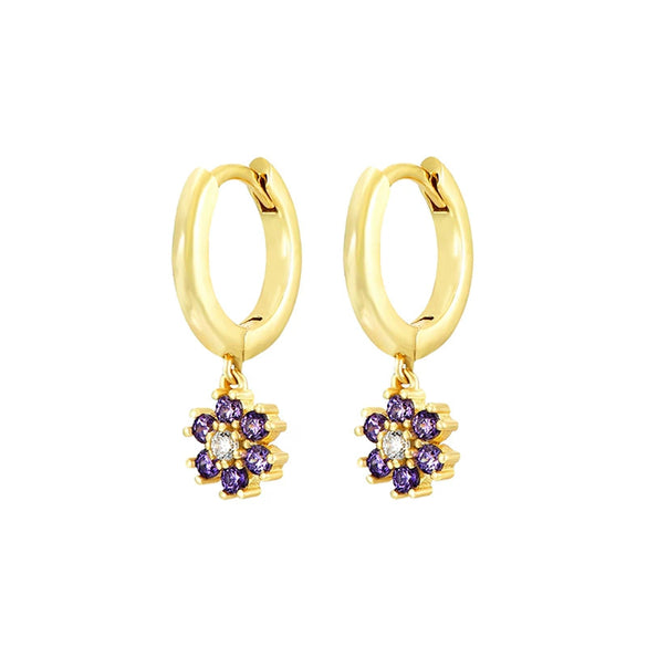 Wholesale Women's Luxury Geometric Zircon Earring Sets Copper Purely Handmade