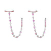 Wholesale Women's Luxury Geometric Zircon Earring Sets Copper Purely Handmade