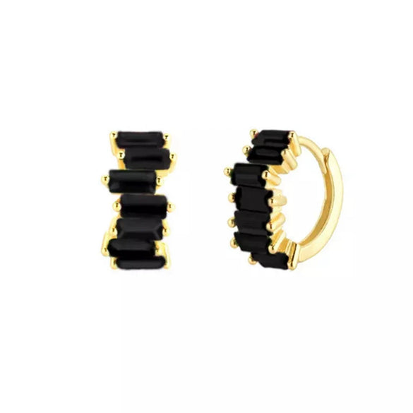 Wholesale Women's Luxury Geometric Zircon Earring Sets Copper Purely Handmade