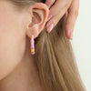 Wholesale Women's Luxury Highend Minimalist Geometric Cshaped Electroplated Stainless Steel Oil Drop Earrings
