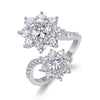 Wholesale Women's Luxury Highend Sense Geometric Moissanite Inlaid Silver Ring