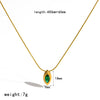 Wholesale Women's Luxury Ins Style Geometric Drop Shape Zircon Pendant 18K Gold Plated Titanium Steel And Stainless Steel Necklace With Round Snake Chain