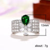 Wholesale Women's Luxury Light Luxury Copper Water Drop Zircon Ring Set With Pear Shaped Flowers
