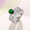Wholesale Women's Luxury Light Luxury Copper Water Drop Zircon Ring Set With Pear Shaped Flowers