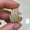 Wholesale Women's Luxury Ring Copper Heartshaped Geometric Zircon Jewelry