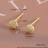 Wholesale Women's Luxury Round Copper Earrings With Diamond Geometric Spherical Design And Electroplating Treatment