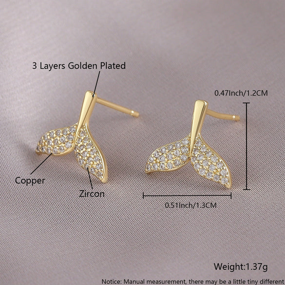 Wholesale Women's Luxury Round Copper Earrings With Diamond Geometric Spherical Design And Electroplating Treatment
