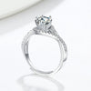Wholesale Women's Luxury S925 Sterling Silver Microinlay Geometric Wedding Diamond Ring With Electroplating