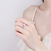 Wholesale Women's Luxury S925 Sterling Silver Microinlay Geometric Wedding Diamond Ring With Electroplating