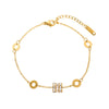 Wholesale Women's Luxury Small Waist Titanium Steel Bracelet With Gold Diamond Encrusted Non Fading Cold Wind Niche Jewelry