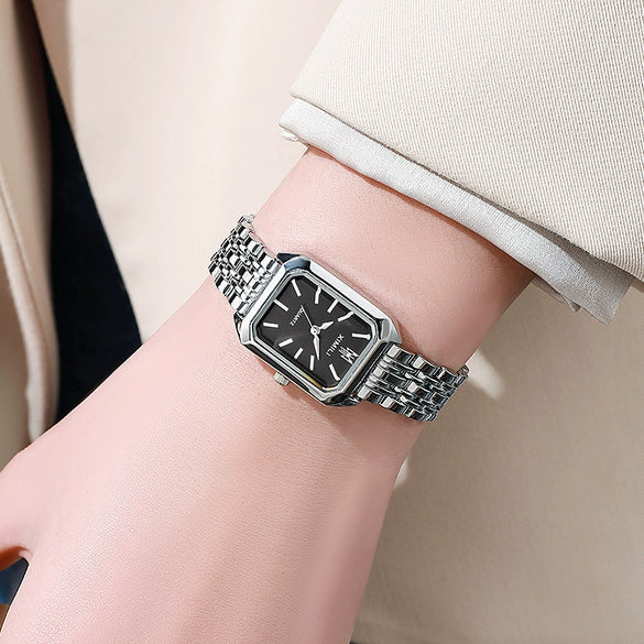 Wholesale Women's Luxury Square Quartz Watch With Steel Belt And Alloy Case And Strap