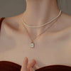Wholesale Women's Luxury Titanium Steel Letterinlaid Ochain Necklace With Gold Plated Electroplating