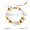 Wholesale Women's Luxury Vintage Stainless Steel Geometric Freshwater Pearl Beaded Bracelet With Electroplating