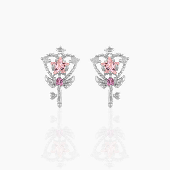 Wholesale Women's Magic Wand Earrings Brass With Star Pattern And Zircon Treatment