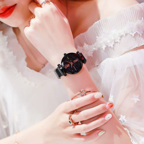 Wholesale Women's Magnet Watch Alloy Case Stainless Steel Strap Round Dial Leisure Style
