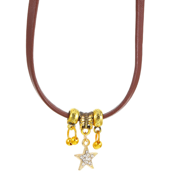 Wholesale Women's Maillard Style Alloy Star Shape Double Layer Stacked Necklace With Electroplating