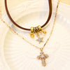 Wholesale Women's Maillard Style Alloy Star Shape Double Layer Stacked Necklace With Electroplating