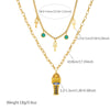 Wholesale Women's Maillard Style Doublelayered Goldplated Stainless Steel Cross Pendant Necklace Choker