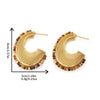 Wholesale Women's Maillard Style Geometric Copper Mesh Earrings Real Gold Electroplated