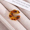 Wholesale Women's Maillard Style Geometric Leopardprint Resin Cshaped Electroplated Ear Clips
