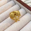 Wholesale Women's Maillard Style Geometric Stainless Steel Electroplated Tiger Eye Opening Adjustable Ring