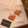 Wholesale Women's Maillard Style Geometric Tiger Eye Real Gold Plated Titanium Steel Earrings