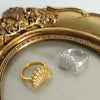 Wholesale Women's Marine Flavor Scallop Ring 316L Stainless Steel Gold Plated Geometric Design