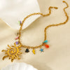 Wholesale Women's Marine Life Animal Style Stainless Steel Ball Chain Necklace With 18K Gold Electroplated Pendant