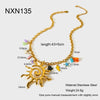 Wholesale Women's Marine Life Animal Style Stainless Steel Ball Chain Necklace With 18K Gold Electroplated Pendant