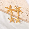 Wholesale Women's Marine Series Titanium Steel Geometric Diamond Earrings With Electroplating
