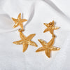 Wholesale Women's Marine Series Titanium Steel Geometric Diamond Earrings With Electroplating