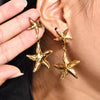 Wholesale Women's Marine Series Titanium Steel Geometric Diamond Earrings With Electroplating