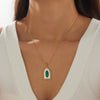 Wholesale Women's Medieval Geometric Goldplated Stainless Steel Pendant Necklace With Bamboo Chain