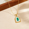Wholesale Women's Medieval Geometric Goldplated Stainless Steel Pendant Necklace With Bamboo Chain
