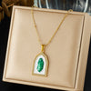 Wholesale Women's Medieval Geometric Goldplated Stainless Steel Pendant Necklace With Bamboo Chain