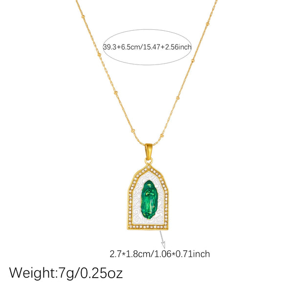 Wholesale Women's Medieval Geometric Goldplated Stainless Steel Pendant Necklace With Bamboo Chain