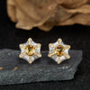 Wholesale Women's Medieval Style Geometric Diamond Gems Silver Earrings