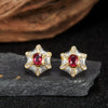 Wholesale Women's Medieval Style Geometric Diamond Gems Silver Earrings